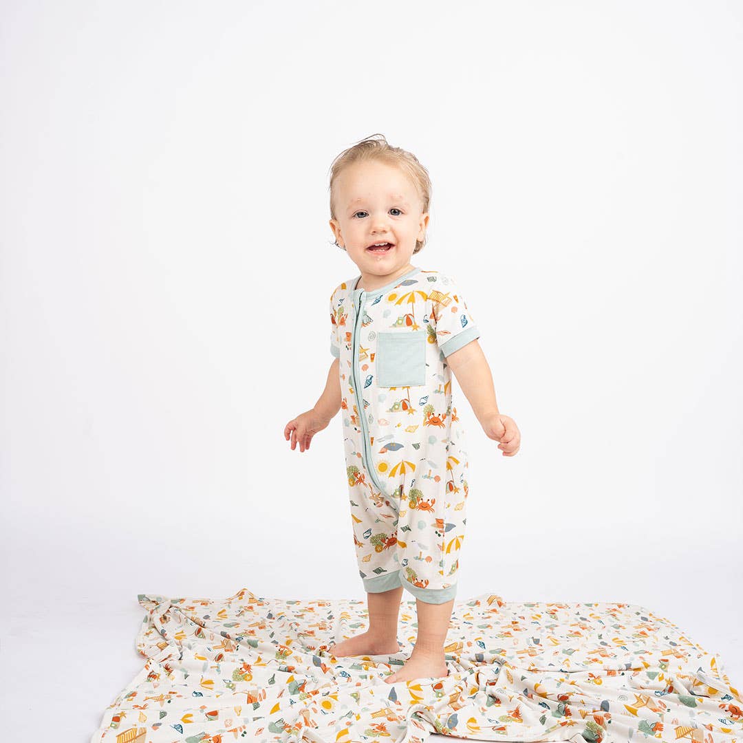 Beach Day Summer Baby Clothing Bamboo Shortie Romper Jumpsuit
